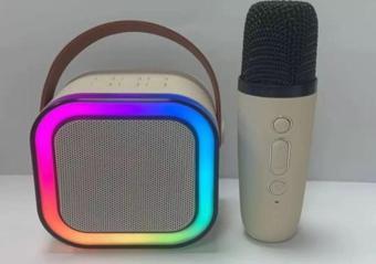 Karaoke Mikrofonlu RGB Işıklı Bluetooth Hoparlör-Sd02