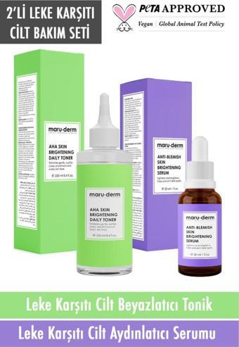 Maru.Derm 2''li Avantajlı Set - AHA Tonik & Leke Karşıtı Cilt Bakım Serumu