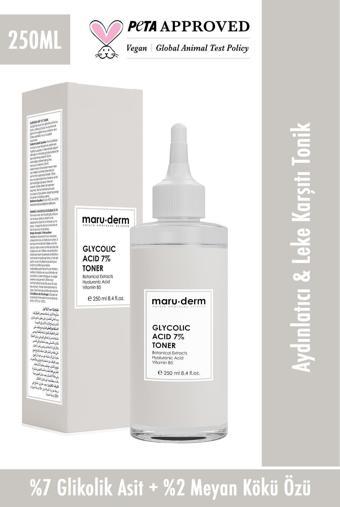 Maru.Derm Glikolik Asit %7 Aydınlatıcı & Leke Karşıtı Tonik 250 ml