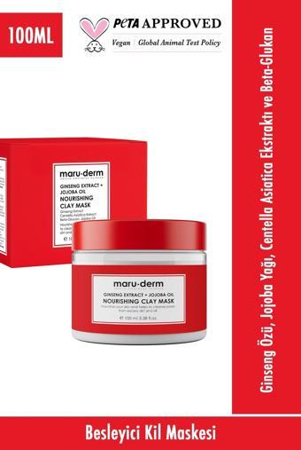 Maru.Derm Kil Maskesi Ginseng Özü + Jojoba Yağı Besleyici Kil Maskesi 100 ML Tüm Cilt Tipleri Vegan