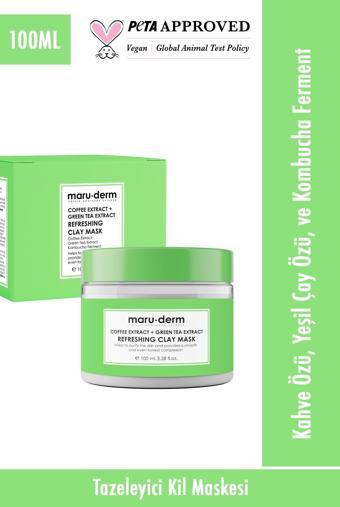 Maru.Derm Kil Maskesi Kahve Özü + Yeşil Çay Özü Tazeleyici Kil Maskesi 100 ML Tüm Cilt Tipleri Vegan