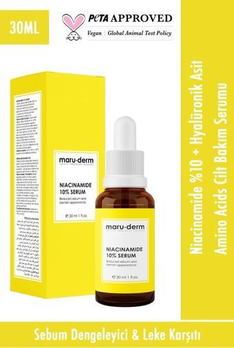 Maru.Derm Niacinamide %10 + Hyalüronik Asit + Panthenol Cilt Bakım Serumu 30 Ml