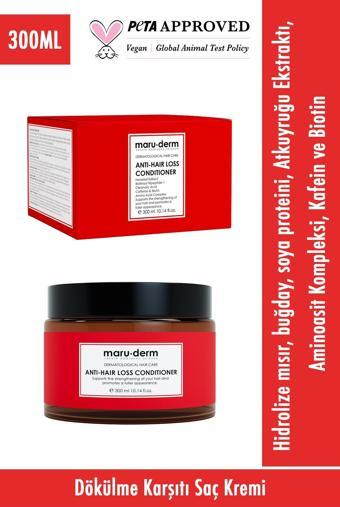 Maru.Derm Saç Kremi Saç Dökülme Karşıtı Saç Kremi 300 ml Tüm Saç Tipleri Vegann