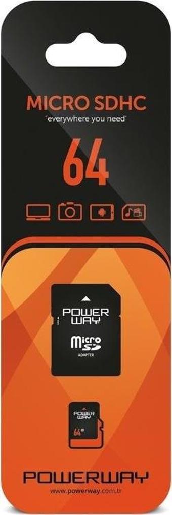 Powerway 64 Gb Microsd Hafıza Kartı Ve Adaptör