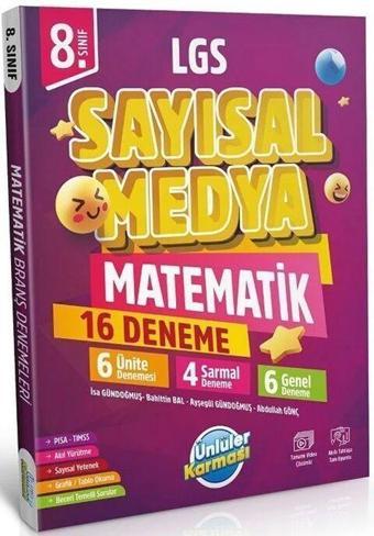 Ünlüler Karması 8. Sınıf LGS Sayısal Medya Matematik 16 Deneme - Ünlüler Karması Yayınları