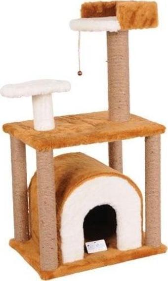 Cat Hause S01 Yuvalı Kedi Tırmalama Evi Kahverengi 105 Cm