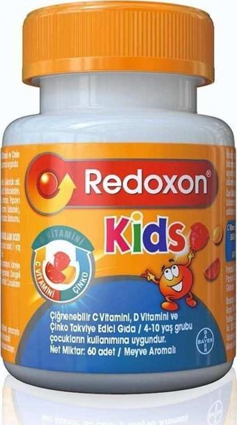 Redoxon Kids C Vitamini D Vitamini ve Çinko İçeren 60 Çiğnenebilir Tablet