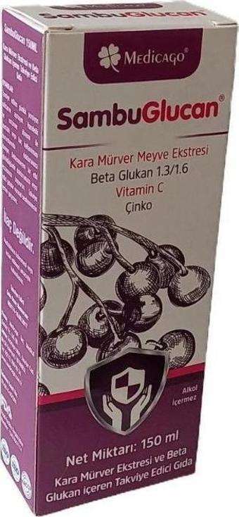 SambuGlucan Kara Mürver, C Vitamini Ve Çinko İçeren Takviye Edici Gıda 150ml