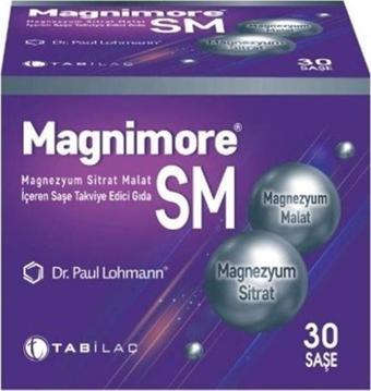 Magnimore SM Magnezyum Sitrat Malat İçeren Saşe Takviye Edici Gıda 30 Saşe