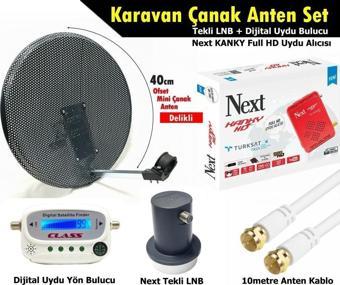 Antenci 40 cm Delikli Karavan Çanak Anten Seti + Dijital Uydu Bulucu