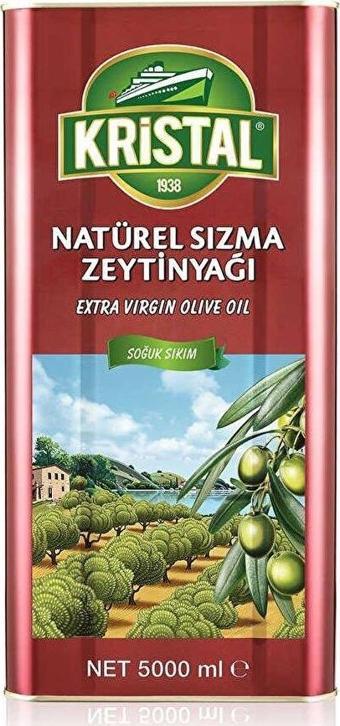 Kristal Natürel Sızma Zeytinyağı Teneke Kutu 5 lt