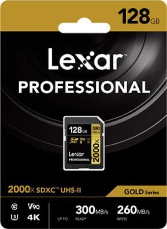 Lexar 128GB 2000X 300mb/sn UHS-II SDXC Hafıza Kartı