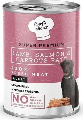 Chef--s Choice Pate Kuzu Somon Havuçlu Tahılsız Köpek Yaş Maması 400 gr