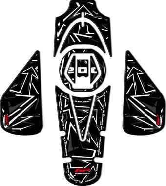 GP Kompozit Bajaj Pulsar NS 200 2011-2023 Uyumlu Tank Pad Seti Gri