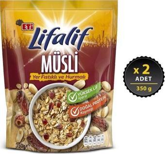 Eti Lifalif Yer Fıstıklı ve Hurmalı Müsli 350 gr x 2 Adet