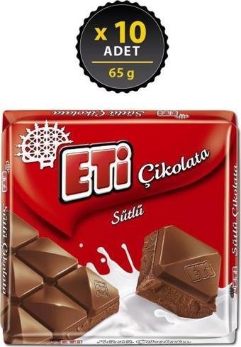 Eti Çikolata Sütlü Kare 65 gr x 10 Adet