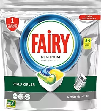 Fairy Platinum 33 Yıkama Bulaşık Makinesi Deterjanı Kapsülü Limon Kokulu