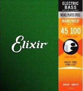 Elixir 14052 Nanoweb Light 4 Telli Bas Gitar Teli (45-100)