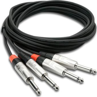 HOSA Pro 1/4&quot;TS (M) - 1/4&apos;&apos; TS (M) Balanssız Çift kablo 3 mt.