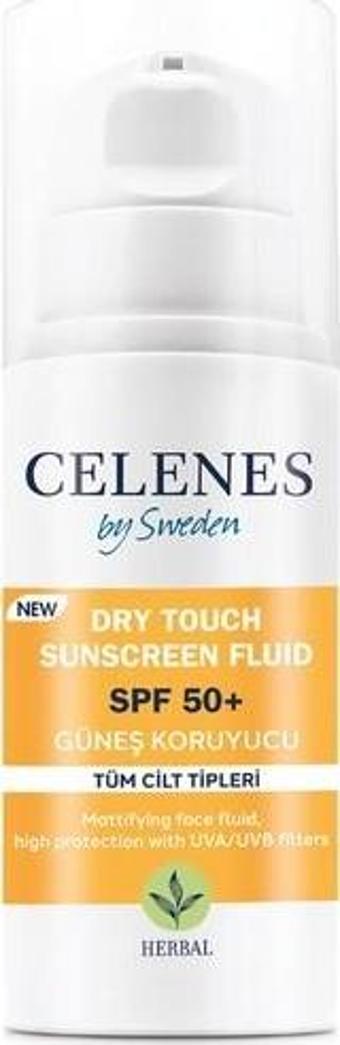 Celenes by Sweden Herbal Dry Touch Yüksek Korumalı Fluid 50 Spf / Güneş Koruyucu / Yüz Ve Dekolte Bö