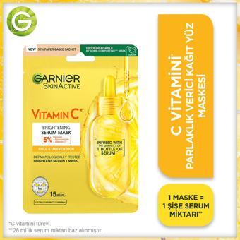 Garnier C Vitamini Parlaklık Verici Kağıt Yüz Maskesi