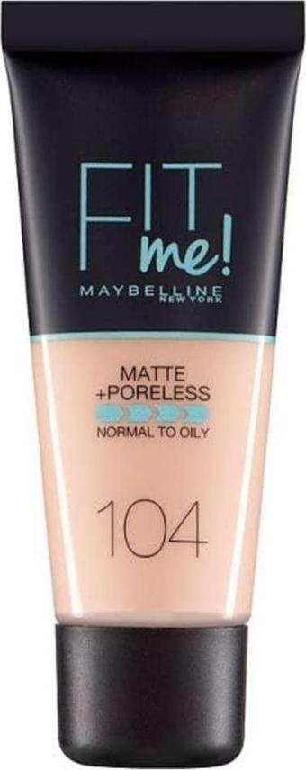 Maybelline New York Fit Me Matte+Poreless Fondöten - 104 Soft Ivory