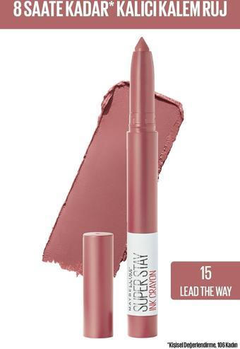 Maybelline New York Kalem Ruj - Sw Superstay Ink Crayon 15 Lead the Way 30174184 SWSPRSTYLIP