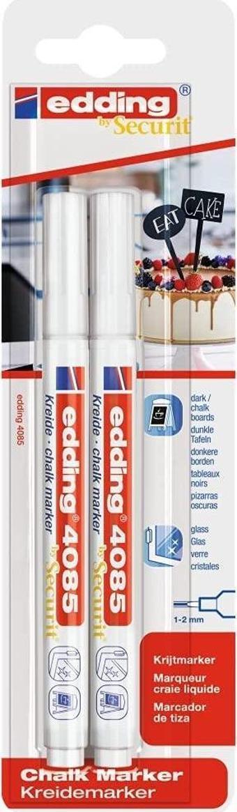 Edding 4085 Chalk Marker 1-2mm Tebeşir Kalemi Beyaz 2'li Blisterli Set