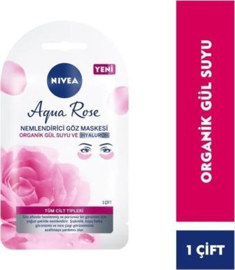 Aqua Rose Organik Gül Suyu İçerikli Nemlendirici Göz Maskesi, Hyaluron, Koyu Halka, Göz Torbası