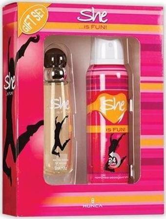She Fun Edt 50 ml Kadın Parfüm + 150 ml Deodorant Seti 