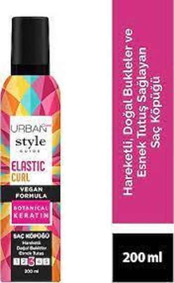 Urban Care Style Guide Elastic Curl Doğal Görünüm Sağlayan Saç Köpüğü-esnek Tutuş-vegan -200 ml