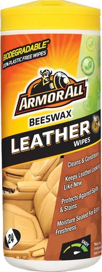 Armor All Beeswax Deri Döşeme Temizleyici, Canlandırıcı ve Koruyucu Etkili Mendil 24 Adet