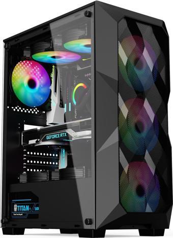 B200 Mid Tower Atx Gaming 4 x Argb Fanlar Dahil Masaüstü Bilgisayar Kasası