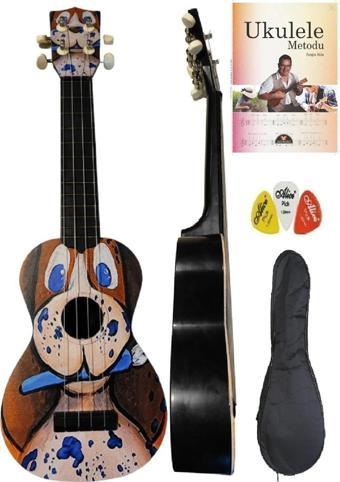 Dogy Desenli Ukulele Metot Kılıf Pena