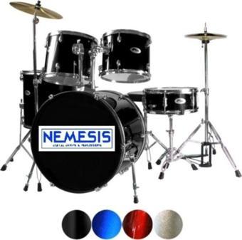 Nemesis Xs1019W-Bk 20 Inc 51 Cm Kick Model Ful Akustik Bateri Seti Siyah Renk