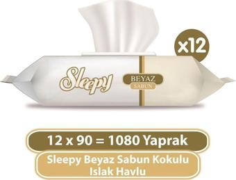 Sleepy Beyaz Sabun Kokulu Islak Havlu 12x90 (1080 Yaprak)