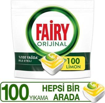 Fairy Hepsi Bir Arada Bulaşık Makinesi Kapsülü Limon Kokulu 100 Yıkama