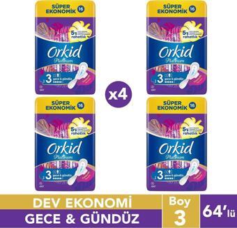 Orkid Platinum Hijyenik Ped Gündüz  Gece 64 Adet