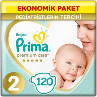 Prima 2 Beden Yenidoğan Bebek Bezi Premium Care (2*60) 120 Adet