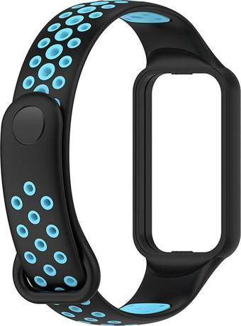 Microsonic Amazfit Band 7 Rainbow Sport Band Kordon Siyah Mavi