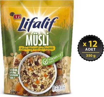 Eti Lifalif Kuru Meyveli & Fındıklı Müsli 350 gr x 12 Adet