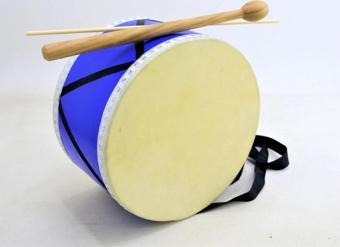 ACD-30HH-BL ÇOCUK DAVULU MAVİ HAYVAN DERİLİ 30 CM + TOKMAK ÇUBUK HEDİYE