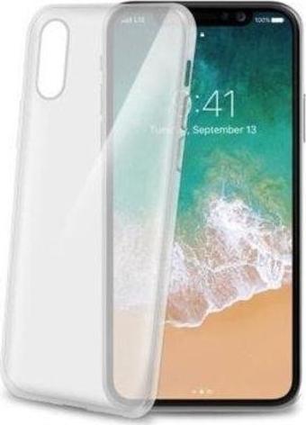 Celly GelSkin900 Tpu iPhone X ile Uyumlu Cep Telefonu Kılıfı Beyaz