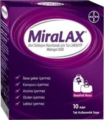 Miralax Oral Solüsyon Makrogol 3350 10 Saşe