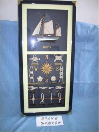 Denizcilik › Denizcilik Grubu › Marine Aksesuar- Gemili Ip Panosu>>80×38×4 Cm.