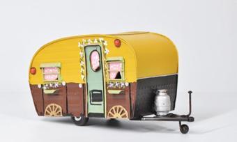 Vintage Metal Retro Klasik Hippi Hipster Renkli Karavan-22cm