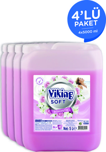 Viking Çamaşır Yumuşatıcısı Romantik 5 Litre 4 Adet