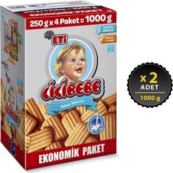 Eti Cicibebe Bebek Bisküvisi 1000 g x 2 Adet