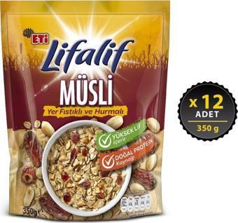 Eti Lifalif Yer Fıstıklı ve Hurmalı Müsli 350 g x 12 Adet