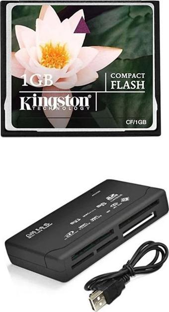 Kingston 1 Gb Compact Flash Hafıza Kartı +Usb 2.0 Kart Okuyucu
